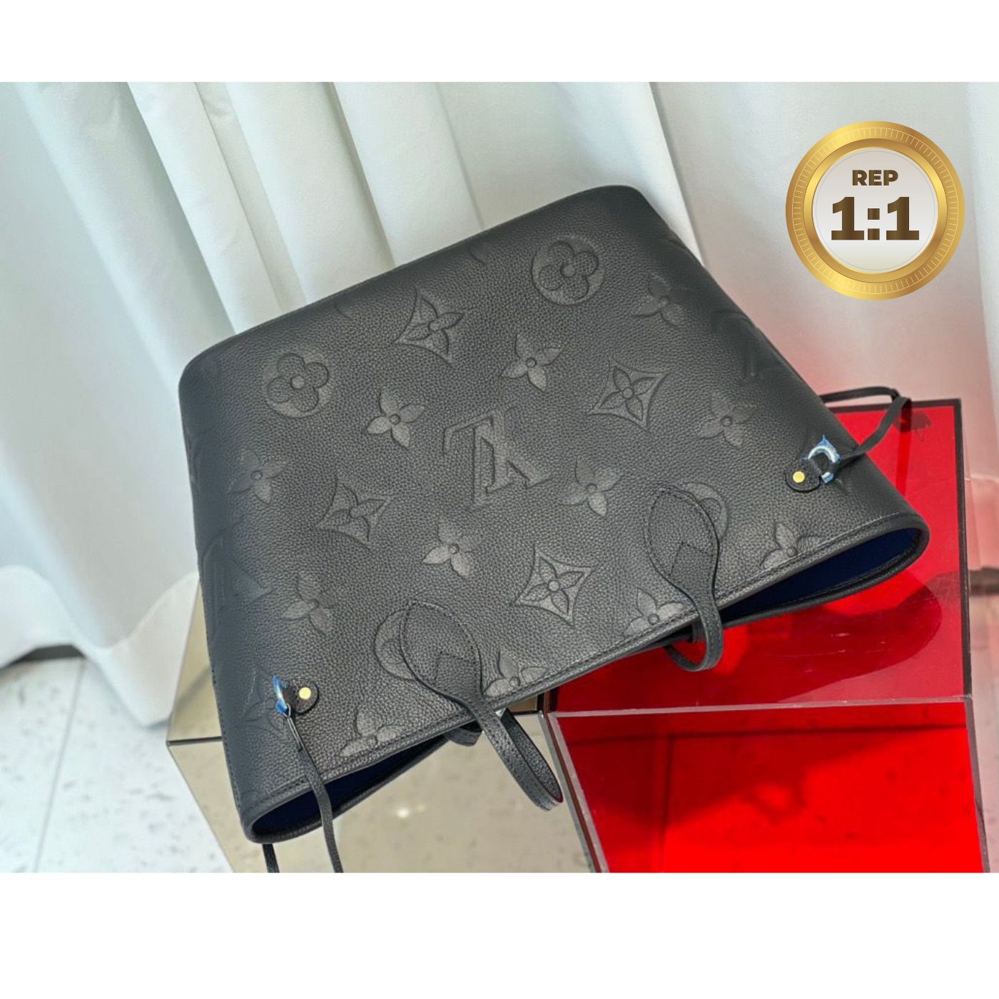 [REP 1:1] Louis Vuitton Neverfull MM Tote Bag Black For Women 12.2in/31cm